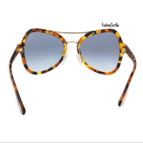 Prada Havana Tortoise Gradient Blue Lens Sunglasses - Picture 6 of 8